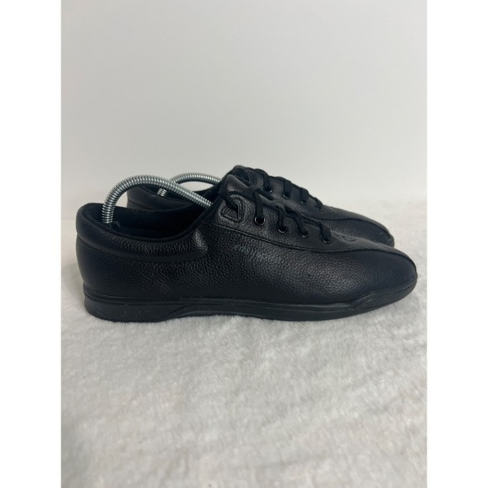 Easy Spirit Shoes Women's Size 8.5 Black Leather Lace Up Textile Sneakers